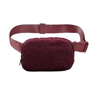 FGUUTYM Sac banane multifonctionnel en peluche pour l'extérieur, une poche poitrine et des hanches, rouge, Taille unique