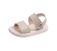 FGUUTYM Sandales légères pour fille - Sandales de plage - Sandales d'été en cuir - Semelle souple - Chaussures de randonnée - Sangle de cheville - Chaussures de mariage pour enfant, Beige., 29 EU