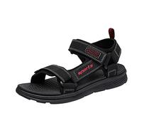 FGUUTYM Sandales plates pour hommes, mode et confortable avec fond souple, sandales de plage, sandales souples, chaussures de badminton pour hommes 43, Noir , 42 EU