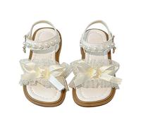FGUUTYM Sandales pour filles et tout-petits - Mode élégante - Chaussures de princesse avec nœuds et perles - Semelles souples en cuir - Sandales pour bébé - Chaussures d'apprentissage de la marche