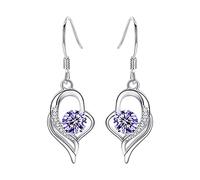 FGUUTYM Tempérament Boucles d'oreilles en cristal pour femme Cœur Boucles d'oreilles longues pour femme Pendentif en forme de cœur Boucles d'oreilles éternelles Chevaux, taille unique, Cuivre, Pas de