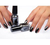 FGUUTYM Vernis à ongles en acier inoxydable argenté miroir - 15 ml - 6 ml - Vernis à ongles - Longue durée - Noir - Taille unique