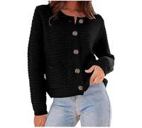FGVFCS Cardigans pour femme - Vestes en tricot boutonnées à manches longues - Cardigan ouvert sur le devant - Veste décontractée de couleur unie - Vêtements d'automne et d'hiver - Manteaux de bureau