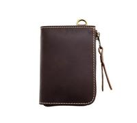 FGVGWRGV Portefeuille Vintage Fait à la Main en Cuir for Hommes, Pince à Billets à Fermeture éclair Courte, Section Verticale, Portefeuille for permis de Conduire