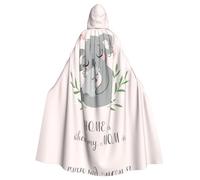 Fgwaauh Cape à capuche de 147,3 cm avec capuche, motif koala mignon pour maman et bébé, unisexe pleine longueur, cape à capuche pour Halloween, fête, cosplay, cape