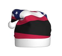Fgwaauh Chapeau de Père Noël Drapeau de l'État de l'Ohio, chapeau de Noël, Nouvel An, fête de Noël, Nouvel An, fournitures de fête festives
