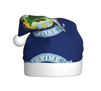 Fgwaauh Chapeau de Père Noël Drapeau de l'État du Maine - Chapeau de Noël, Nouvel An, fête de Noël, Nouvel An, fêtes festives