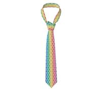 Fgwaauh Cravate classique en soie pour homme Motif feuille dégradé de couleurs arc-en-ciel