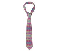 Fgwaauh Cravate classique en soie pour homme Motif rayures arc-en-ciel