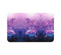 Fgwaauh Dauphins Art Tapis de douche en terre de diatomée, antidérapant, super absorbant, séchage rapide, tapis de sol de salle de bain