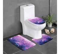Fgwaauh Dolphins Art Lot de 3 tapis de salle de bain antidérapants doux en forme de U pour salle de bain, baignoire, douche