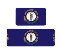 Fgwaauh Lot de 2 tapis de cuisine rembourrés et anti-fatigue avec drapeau de l'État du Kentucky pour la cuisine, la maison, l'évier