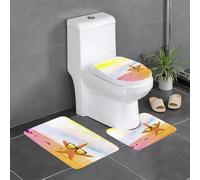 Fgwaauh Lot de 3 tapis de bain antidérapants et souples en forme d'étoiles de mer avec lunettes jaunes en forme de U pour salle de bain, baignoire, douche
