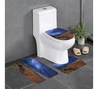 Fgwaauh Nebula In Desert Monument Valley - Lot de 3 tapis de salle de bain antidérapants et doux - En forme de U - Pour salle de bain, baignoire, douche
