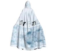 Fgwaauh Pingouins On The Iceberg - Cape unisexe avec capuche pleine longueur pour Halloween, cosplay, robe à capuche