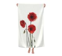 Fgwaauh Serviette de plage en microfibre avec fleurs de coquelicot pour piscine, voyage, croisière, salle de bain à la maison, camping Essentials pour adultes