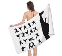 Fgwaauh Silhouettes of Martial Arts - Draps de bain Jumbo en microfibre ultra douce - Serviettes épaisses et super absorbantes - 81,3 x 132,1 cm