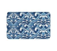Fgwaauh Stormy Sea Tapis de douche en terre de diatomée antidérapant super absorbant à séchage rapide