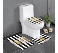 Fgwaauh Stripe Don'T Kill My Vibe - Lot de 3 tapis de salle de bain antidérapants doux, tapis de toilettes en forme de U pour salle de bain, baignoire, douche