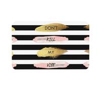 Fgwaauh Stripe Don'T Kill My Vibe Tapis de douche en terre de diatomée, antidérapant, super absorbant à séchage rapide