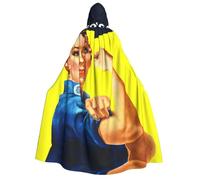 Fgwaauh We Can Do It Cape unisexe avec capuche pleine longueur pour Halloween, cosplay