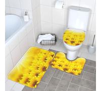 Fgwaauh Yl5bcv-500-Eff864c1b873301d47f6e8b8cabe9 Lot de 3 tapis de salle de bain en forme de U, tapis de sol et couvercle de toilette