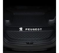 FGXBD Voiture Cuir Tapis de Coffre pour Peugeot 208 2019-2022 2023 2024 2025, Bac Coffre Imperméables Cargaison Tapis Antidérapant Housse Protection Accessories,Black