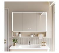 FGXHHS Armoires de Toilette, Armoire de Salle de Bain avec Miroir, Armoire à Pharmacie avec éclairage LED, avec Rangement, Meuble de Salle de Bain Mural avec Miroir (L 90 x H 88 cm/L 35