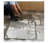 FGXHHS Couvercle de Regard Invisible 201, Cadre en Acier Inoxydable, pour égout intérieur/extérieur, 45 x 45 cm (17,7 x 17,7 po), patios, écoles et Drainage Souterrain