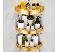 FGXHHS Étagère d'angle de Douche, étagère d'angle pour Salle de Bain, étagère de Douche étanche, Organisateur d'angle Mural, Coin Douche, Salle de Bain, Coiffeuse et Cuisine (doré, 3 nive