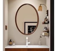 FGXHHS Miroir de Coiffeuse Mural avec Interrupteur Tactile à intensité Variable, Design Ovale Baroque Vintage pour la décoration intérieure