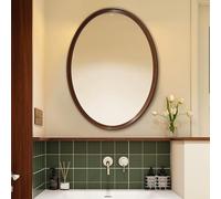 FGXHHS Miroir de Coiffeuse Ovale Antique français à intensité Variable avec Un élégant Cadre Vintage, d'inspiration Baroque, pour Salle de Bain, entrée et Salon.
