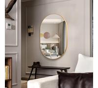 FGXHHS Miroir Mural Ovale Noir pour Salle de Bain, Miroir de Coiffeuse en métal adapté à la décoration du Salon, de la Chambre et de l'entrée.
