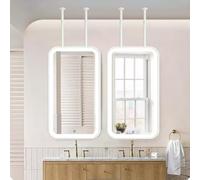 FGXHHS Miroir rectangulaire à Fixer au Plafond, Miroir de Salle de Bain LED avec Cadre en métal et Bras articulé, Miroir décoratif Mural Suspendu au Plafond pour la Maison ou l'hôtel (40