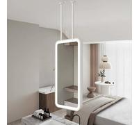 FGXHHS Miroir rectangulaire Suspendu au Plafond | Miroir Mural LED avec Cadre en métal et Double Bras articulé pour Salle de Bain | Miroir Flottant en Verre pour Chambre ou Salon (50 cm x