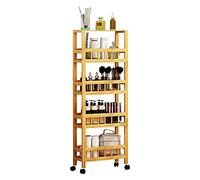 FGXHHS Organisateur d'angle de Cuisine, étagère Flottante, Support de Rangement pour Garde-Manger avec roulettes, Chariot Coulissant Extra Haut et Mince, unités Portables sur Pied pour ES