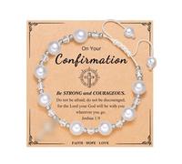FgY766 Bracelet de baptême pour filleule, 16-20cm, Pierre