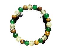 FgY871 Bracelet œil de tigre naturel en cristal blanc vert pour promouvoir la santé générale, 12x9x1cm, Cristal artificiel