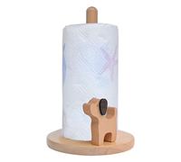 FGYZYP Porte-serviettes en bois, support de rouleau de papier de cuisine, support de rouleau de papier de cuisine, étagère de rangement sans perforation, décoration cerf/chien pour armoire, table,