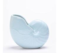 FGYZYP Pot de fleurs en céramique en forme de conque pour plantes succulentes - Bleu - Série océan - Petit pot de fleurs pour poterie - Support pour bonsaï - Décoration d'intérieur ou de bureau