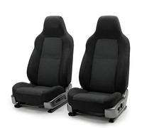 FH Group Car Seat Covers High Back Classic Cloth Front Pair Set with Gift, Easy to Install - Universal Fit for Cars, Trucks & SUVs (Black) FB102102