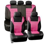 FH GROUP Ensemble complet de housses de siège de voiture en maille aérée 3D - Ajustement universel - Housses de siège automobile à dossier bas - Compatible avec airbag - Pour banquette arrière divisée