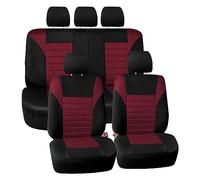 FH GROUP Ensemble Complet de Housses de siège de Voiture en Maille aérée 3D Bordeaux - Ajustement Universel - Housses de siège Automobile à Dossier Bas - Compatible avec airbag - Banquette arrière