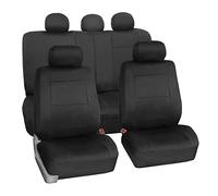 FH GROUP Ensemble Complet de Housses de siège de Voiture en néoprène - Ajustement Universel - Housses de siège Avant à Dossier Bas de Voiture, compatibles avec airbag, Banquette arrière divisée,