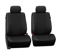 FH GROUP Ensemble de Housses de siège Avant en Cuir synthétique pour siège arrière Bas avec appuie-tête Amovible, Ajustement Universel, Compatible avec airbag pour VUS, camionnette, Noir