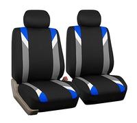 FH GROUP Ensemble de housses de siège avant en tissu pour sièges de voiture à dossier bas avec appuie-tête amovible, ajustement universel, compatible avec airbag pour SUV, berline, fourgonnette - Bleu