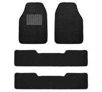 FH Group F14406BLACK Tapis de Sol Universel à 3 rangées, Compatible avec la Plupart des Voitures, SUV et camions avec Talonnette conducteur Noir