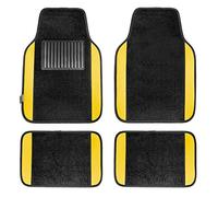 FH Group F14407YELLOW Tapis de Sol Automobile Jaune à Ajustement Universel de qualité supérieure pour la Plupart des Voitures, SUV et camions avec talonnière conducteur, Ensemble Complet