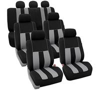 FH Group FH-FB036217 Housses de siège rayées Grises et Noires - Compatibles avec la Plupart des Voitures, camions, SUV ou camionnettes