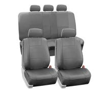 FH GROUP FH-PU002-1115 Classic Exquisite Leather Car Seat Covers Airbag Compatible And Split Bench Solid Grey